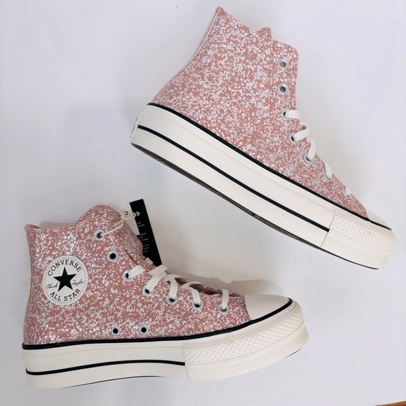Converse Chuck Taylor Lift Platform Sparkling Glitter canvas high top sneakers - Picture 11 of 14
